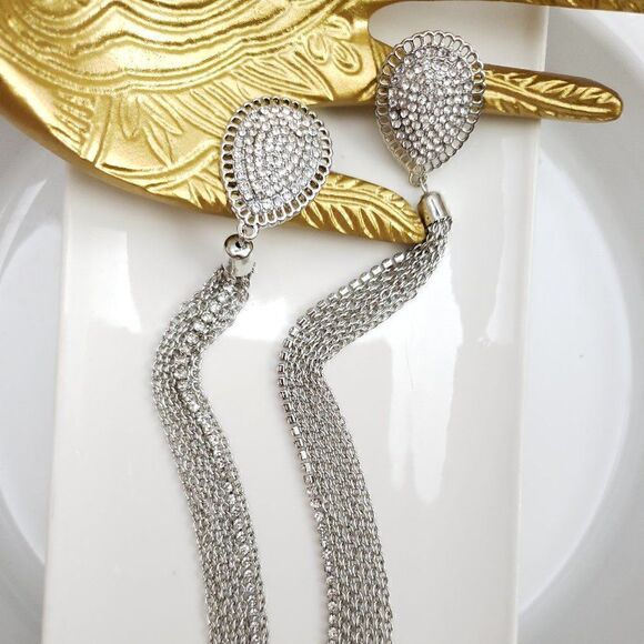 New! Zara Night Out Siler Tassel Post Earrings - Picture 8 of 13